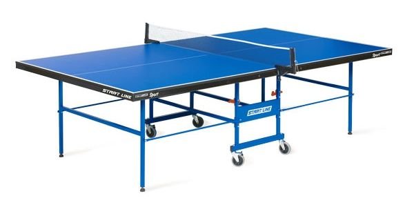 Теннисный стол START LINE Sport 18 мм, мет.кант, без сетки, обрезинен. ролики, регулируемые опоры