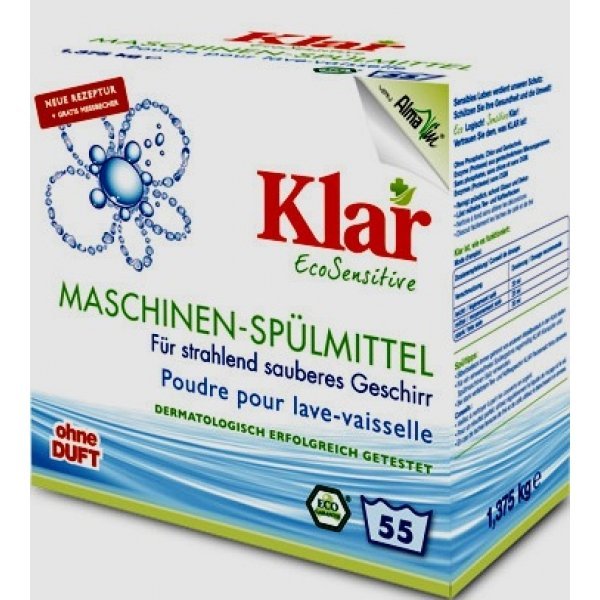 Klar/ Порошок для посудомоечных машин, 1,375 кг.