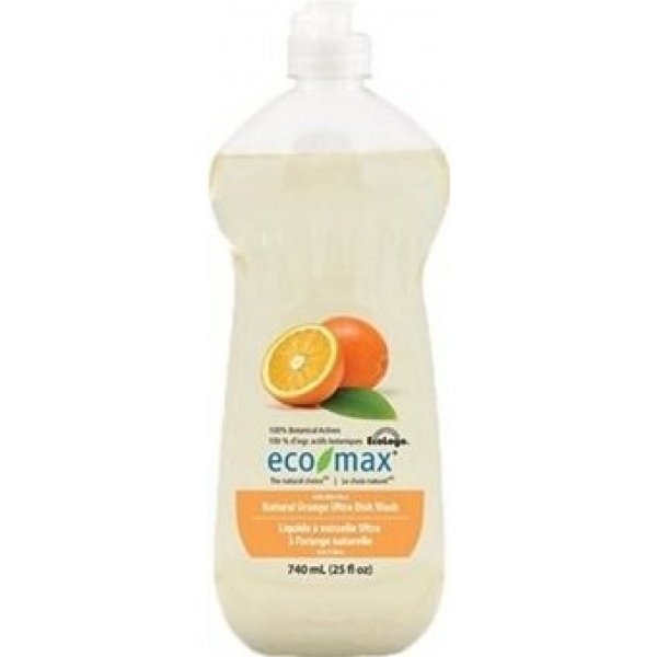 Eco-Max/ Натуральное ультра средство для мытья посуды Апельсин, 740 мл