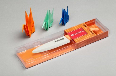 Нож кухонный Samura FUSION Универсальный 125 мм, циркониевая керамика,оранжевый, SF-0021O