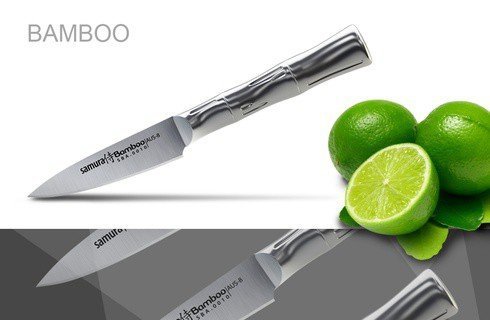 Нож кухонный Samura Bamboo овощной 80мм, AUS-8, SBA-0010