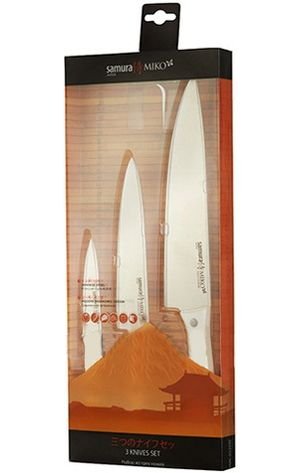 Набор из 3 ножей Samura MIKO в подарочной коробке, AUS-8, SMK-0220W