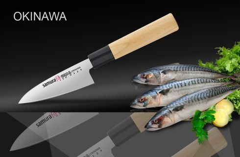 Нож кухонный Samura OKINAWA Деба 110мм., AUS-8, SO-0129