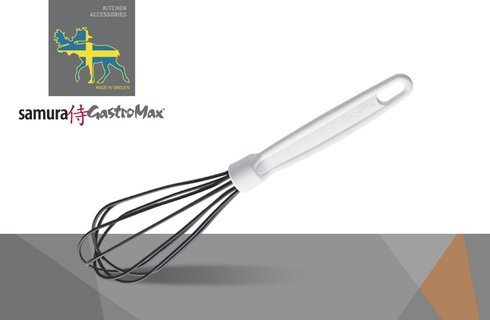 Венчик с белой ручкой Samura GastroMax, 300 мм, нейлон, черный с белым, SGA-6531