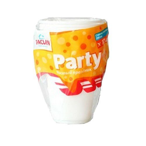 PACLAN Party Стакан пластиковый белый 200мл 12шт/уп