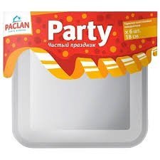 PACLAN Party Тарелка из полистирола квадратная 180мм 6шт