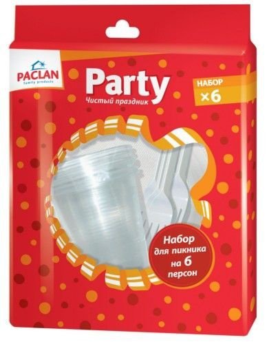 PACLAN Party  Набор для пикника на 6 персон тарелки 170мм + стаканы + вилки