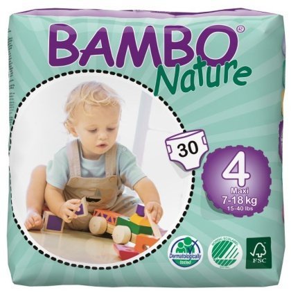 BAMBO Nature/ Детские эко-подгузники Maxi 7-18 кг, 30 шт.