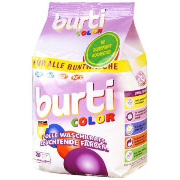 BURTI/ Стиральный порошок для цветного и тонкого белья Burti Color, 1,5 кг.