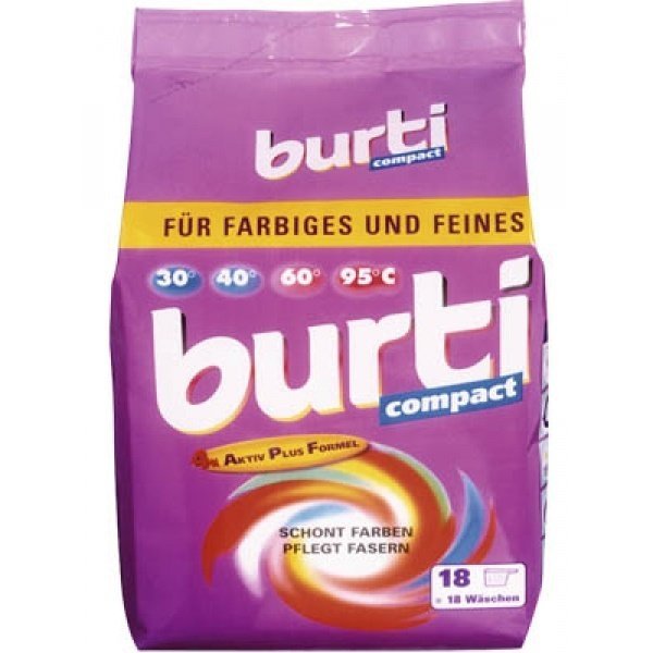 BURTI/ Стиральный порошок концентрат для стирки цветного и тонкого белья Burti Compact, 900 г.
