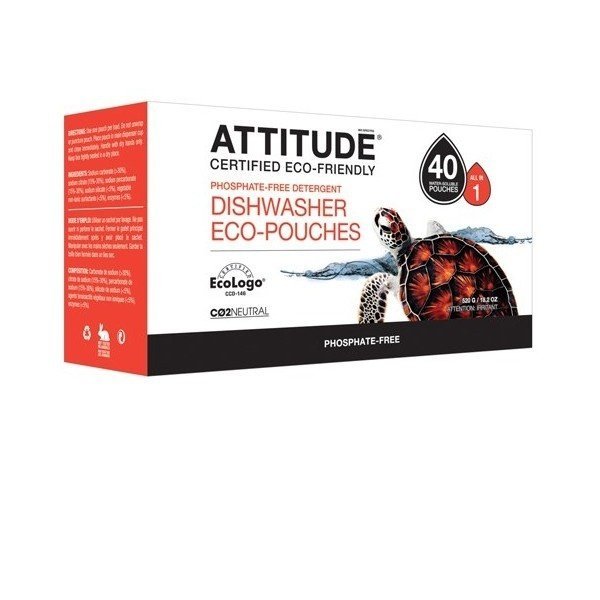 Attitude/ Эко-Средство для мытья посуды в посудомоечной машине Таблетки «ALL IN ONE», 40 шт.