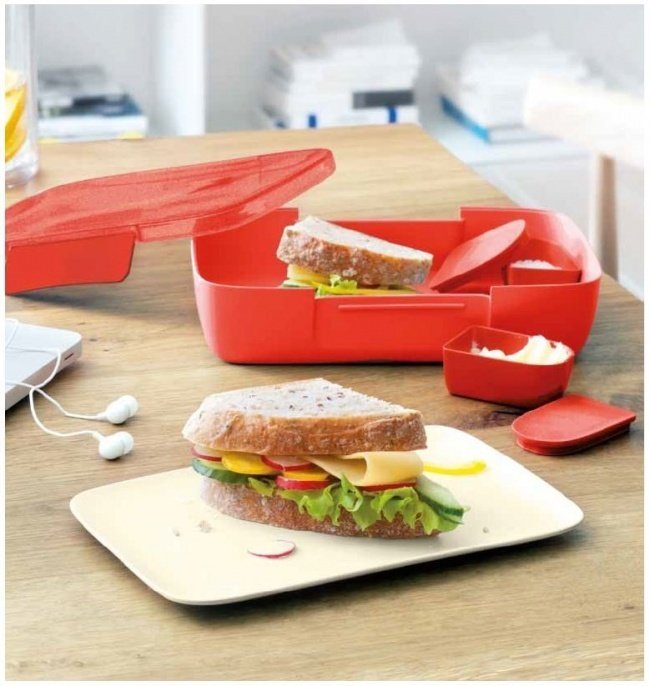 Посуда Aladdin Sandwich Box Контейнер для сэндвичей и бутербродов,  красный