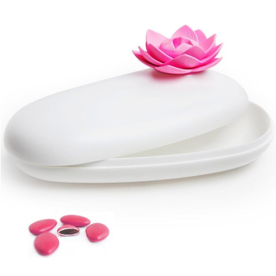 Шкатулка Lotus белая/розовая