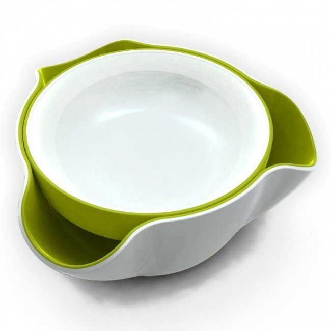 Блюдо для снека Double Dish™ белое/зеленое
