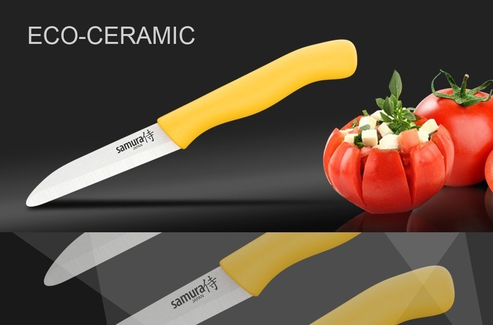 Нож керамический кухонный фрутоножик Samura Eco-Ceramic SC-0011YL