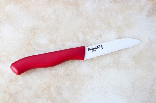 Нож керамический кухонный фрутоножик Samura Eco-Ceramic SC-0011RED
