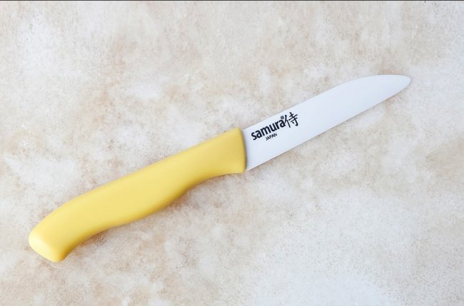 Нож керамический кухонный фрутоножик Samura Eco-Ceramic SC-0011YL