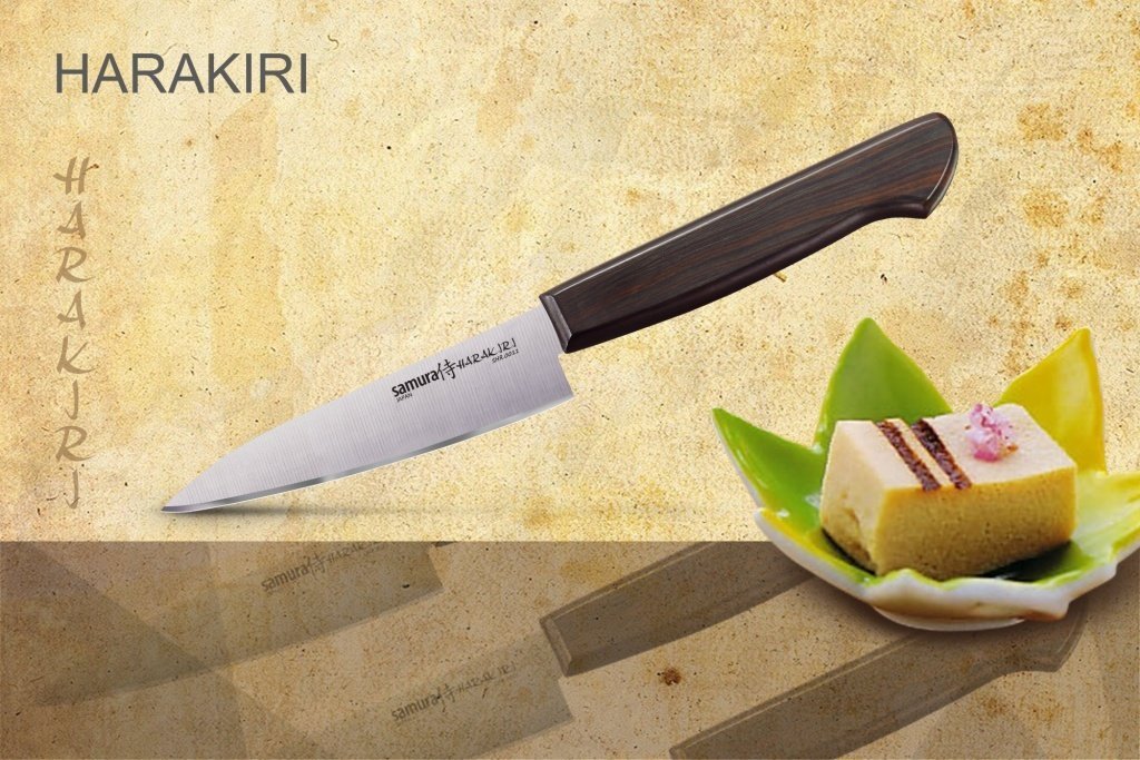 Нож кухонный Samura HARAKIRI овощной 100 мм, AUS-8, ABS пластик