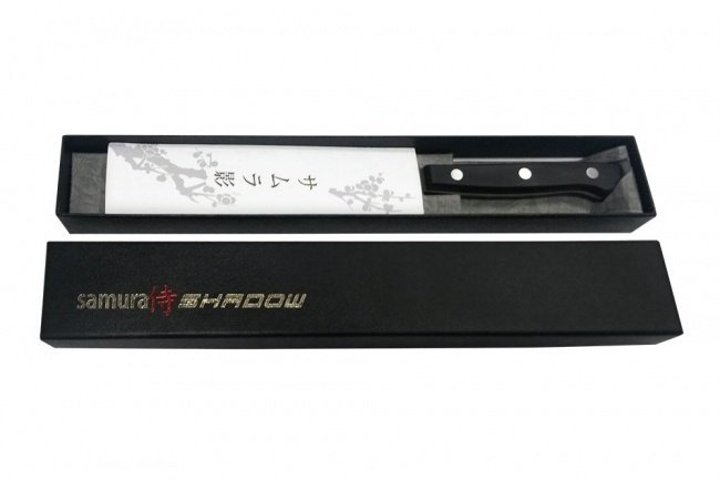 Нож кухонный Samura SHADOW шеф с покрытием BLACK FUSO 180 мм, AUS-8, G-10