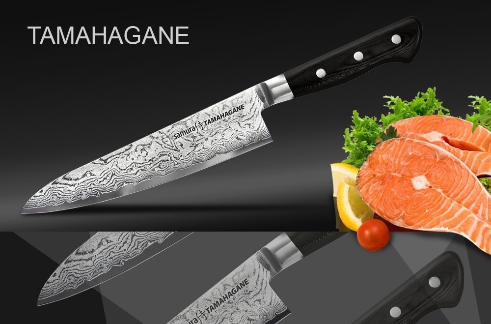 Нож кухонный стальной Шеф Samura Tamahagane