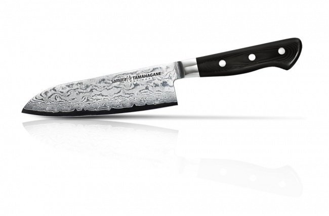 Нож кухонный стальной Сантоку Samura Tamahagane