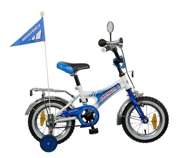 Велосипед детский двухколесный NOVATRACK 12 A Формула 1, синий/белый