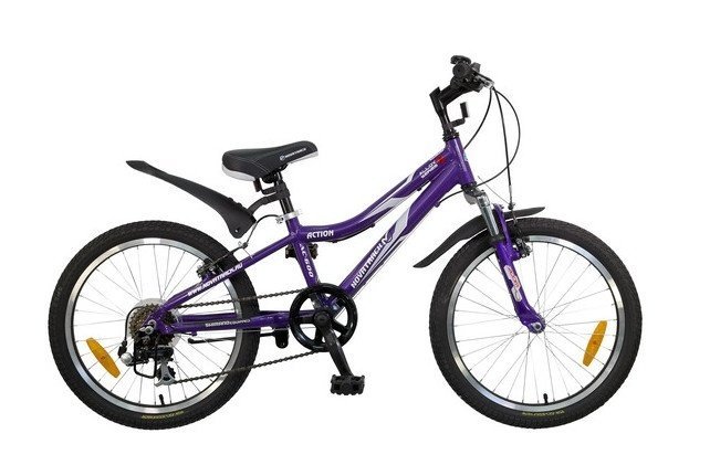 Велосипед детский двухколесный NOVATRACK 20 ACTION, фиолетовый
