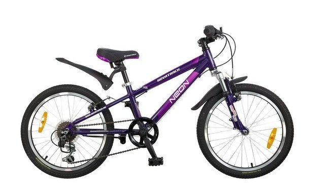 Велосипед детский двухколесный NOVATRACK 20 NEON, фиолетовый