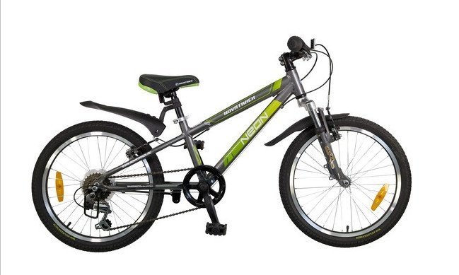 Велосипед детский двухколесный NOVATRACK 20 NEON, темно-серый