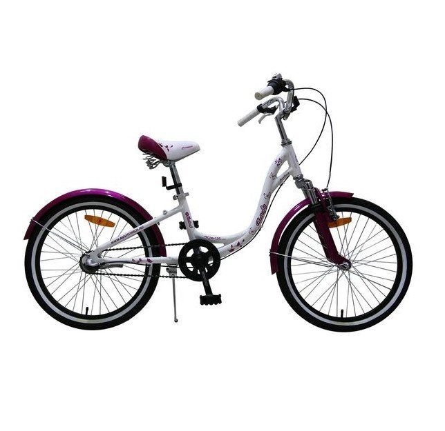 Велосипед детский двухколесный NOVATRACK 20 BUTTERFLY, белый/сиреневый