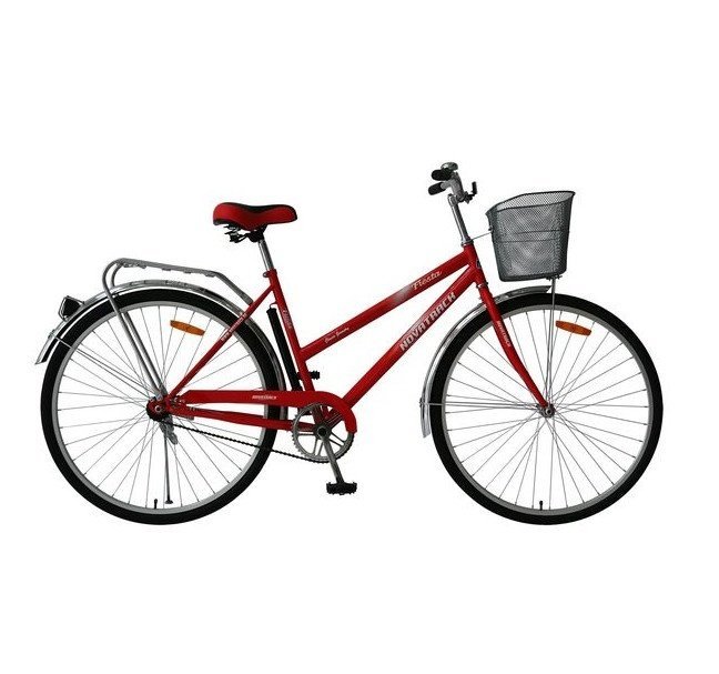 Велосипед женский дорожный NOVATRACK 28 LADY FIESTA, красный + передняя корзина