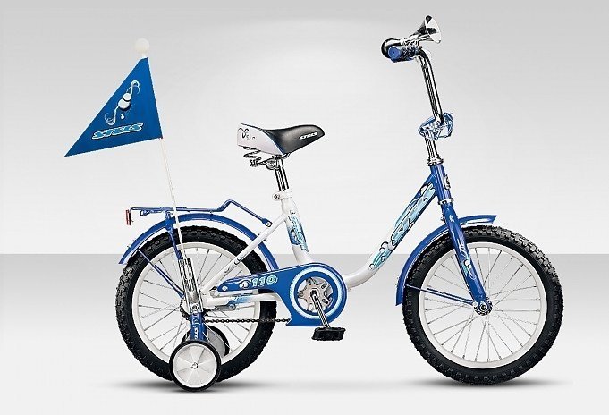 Велосипед детский двухколесный STELS Pilot 110 12, синий/белый