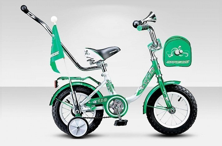 Велосипед детский двухколесный STELS Pilot 110 14, зелёный/белый