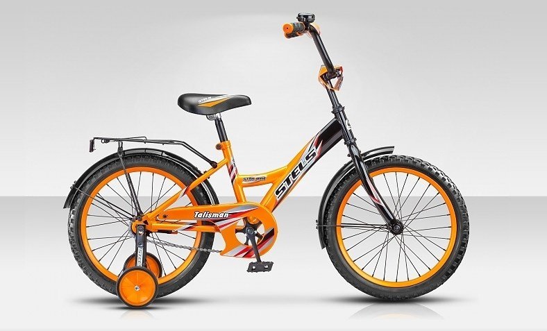 Велосипед детский двухколесный STELS Talisman 18 (black), чёрный/оранжевый
