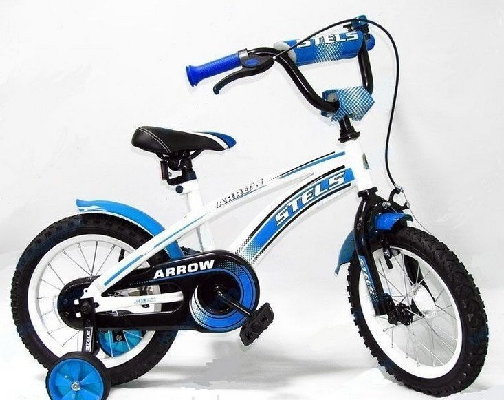 Велосипед детский двухколесный STELS Arrow 16, белый/синий/чёрный