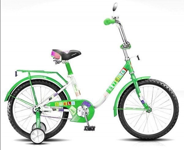 Велосипед детский двухколесный STELS Flash 16, зелёный/белый