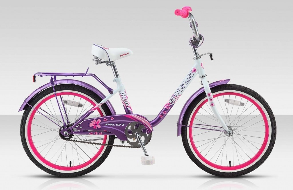 Подростковый городской дорожный велосипед STELS Pilot 200 Girl, сиреневый/розовый/белый