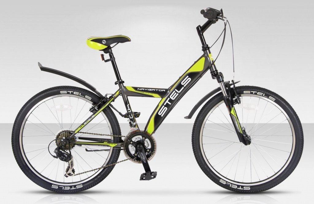 Подростковый велосипед для кросс-кантри STELS Navigator 410 V 24 (2015), желтый/черный