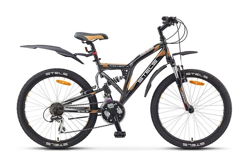 Подростковый горный велосипед STELS Challenger V 24 (2015), оранжевый/черный