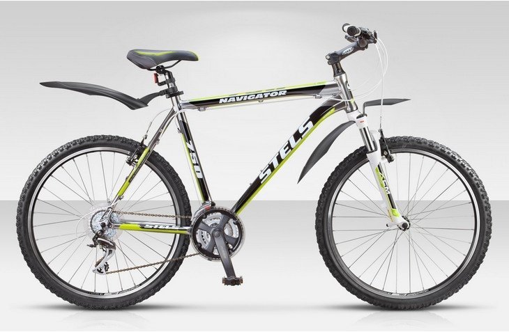 Горный велосипед STELS Navigator 750 V 26, 21 скорость (2013), зелёный/белый/черный