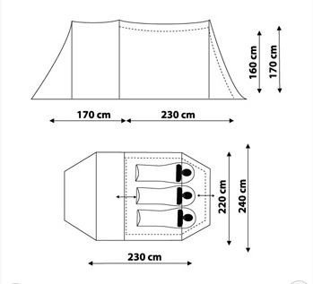 Палатка туристическая Canadian Camper TANGA 3 (цвет royal дуги 9,5 мм)