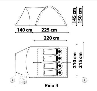 Палатка кемпинговая Canadian Camper RINO 4 (цвет woodland  дуги 9,5 мм)