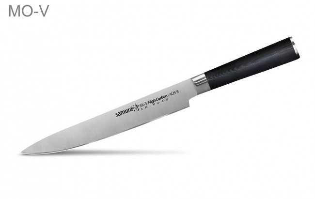 Нож кухонный стальной для нарезки, слайсер Samura Mo-V SM-0045/G-10