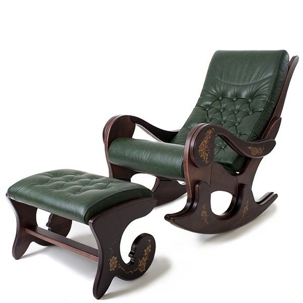 Набор мебели кресло-качалка + подножник Грация грин