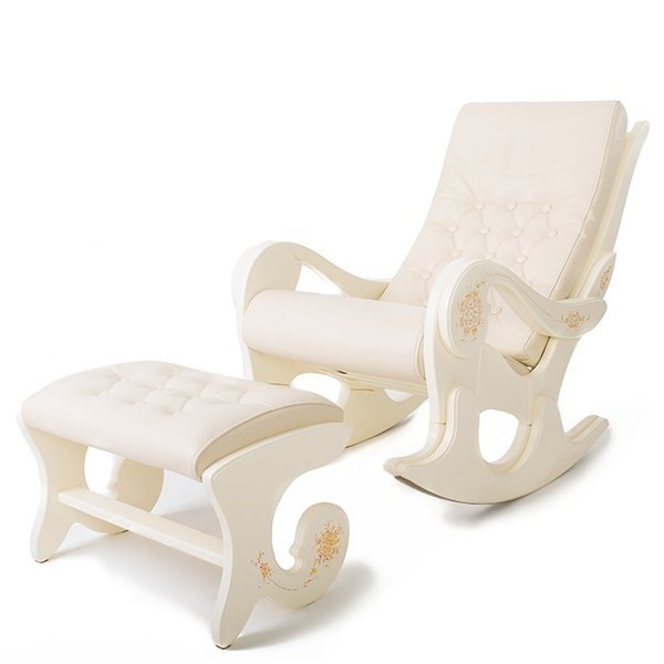 Набор мебели кресло-качалка + подножник Грация кремовый