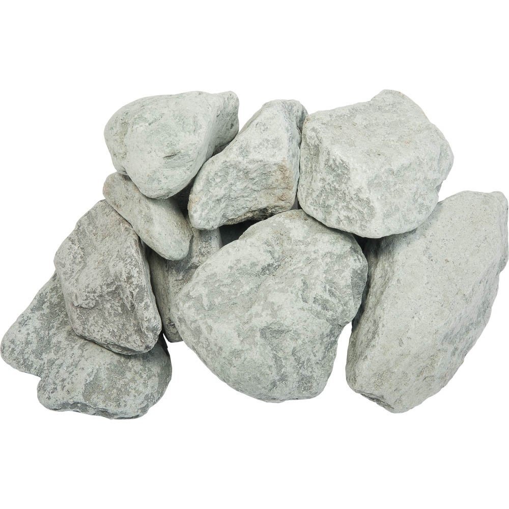 Камень Талькохлорит Банные штучки, обвалованный, в коробке 20 кг 