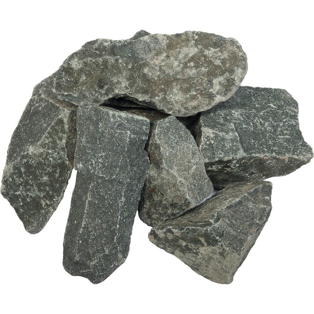 Камень Габбро-Диабаз Банные штучки, колотый, в коробке по 20 кг 