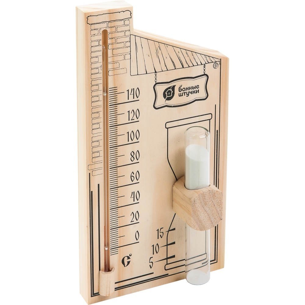 Термометр с песочными часами  для бани и сауны 