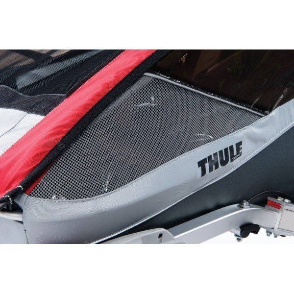 Коляска Thule Chariot Cougar1 в комплекте с велосцепкой, красная, 14-