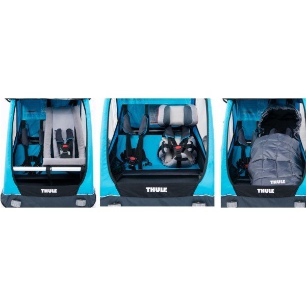  Коляска Thule Chariot Coaster2 с велосцепкой и комплектом  прогулочной коляcки, синяя, 14-